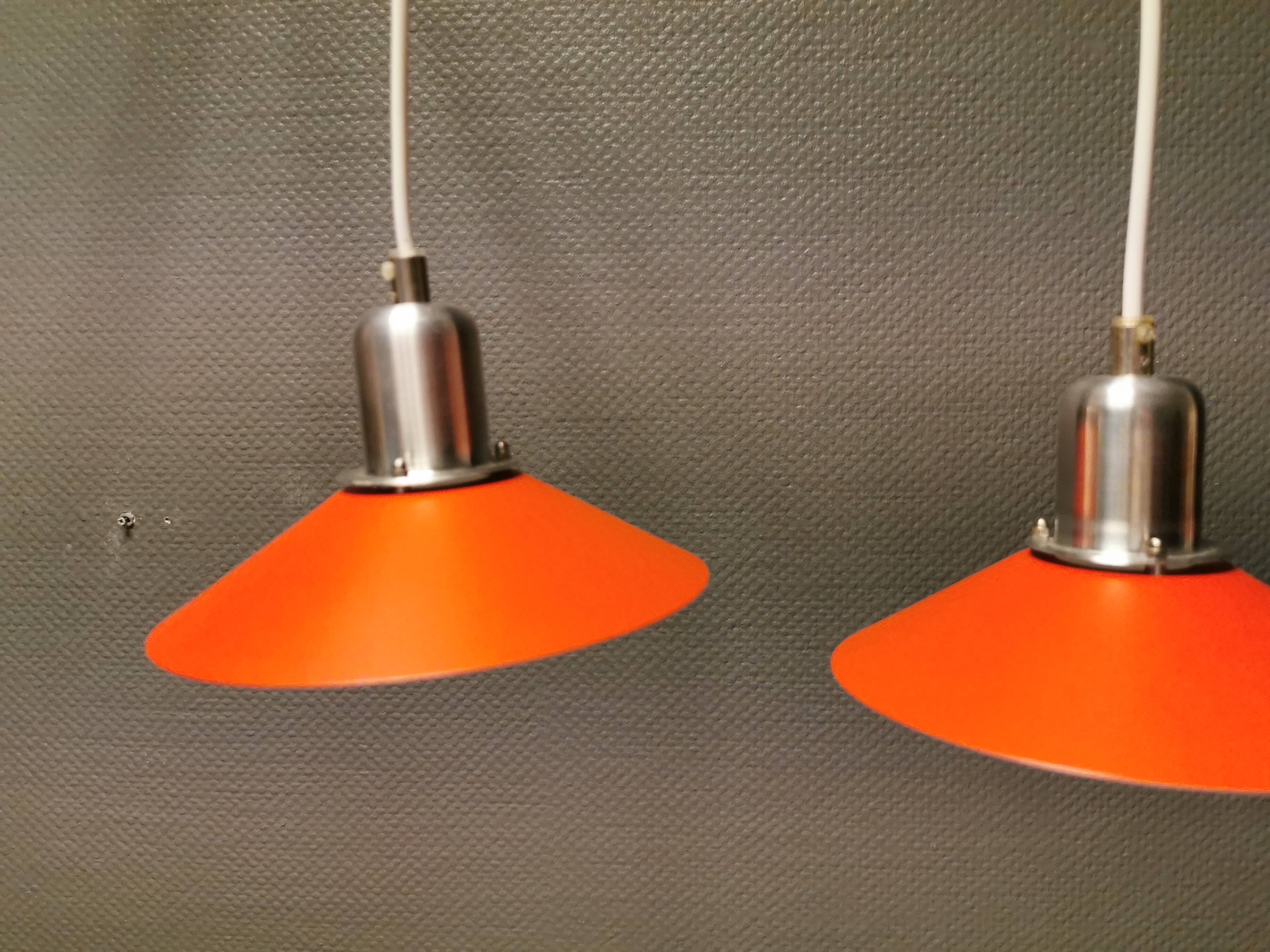 Three beautifully refurbished Tip-Top 2 hanging lamps, estimated 1990s.