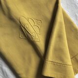 Old Mustard Yellow Linen And Cotton Sheet
