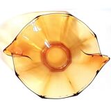 Art Deco style fruit bowl or pocket tray in amber glass from the 50s