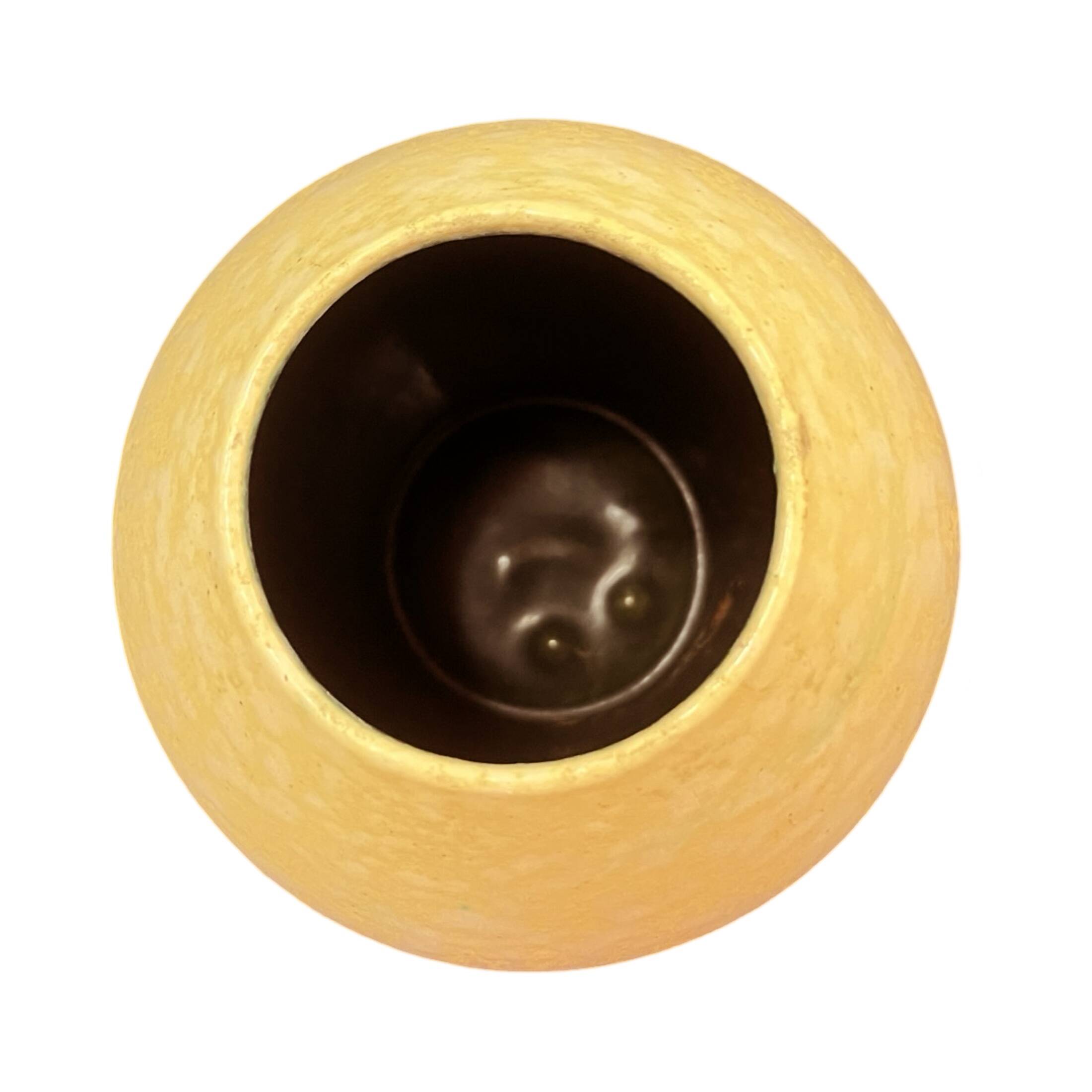 Vase en céramique jaune Gramann Keramik, Allemagne, années 1970