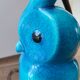 Turquoise cracked earthenware owl lamp
