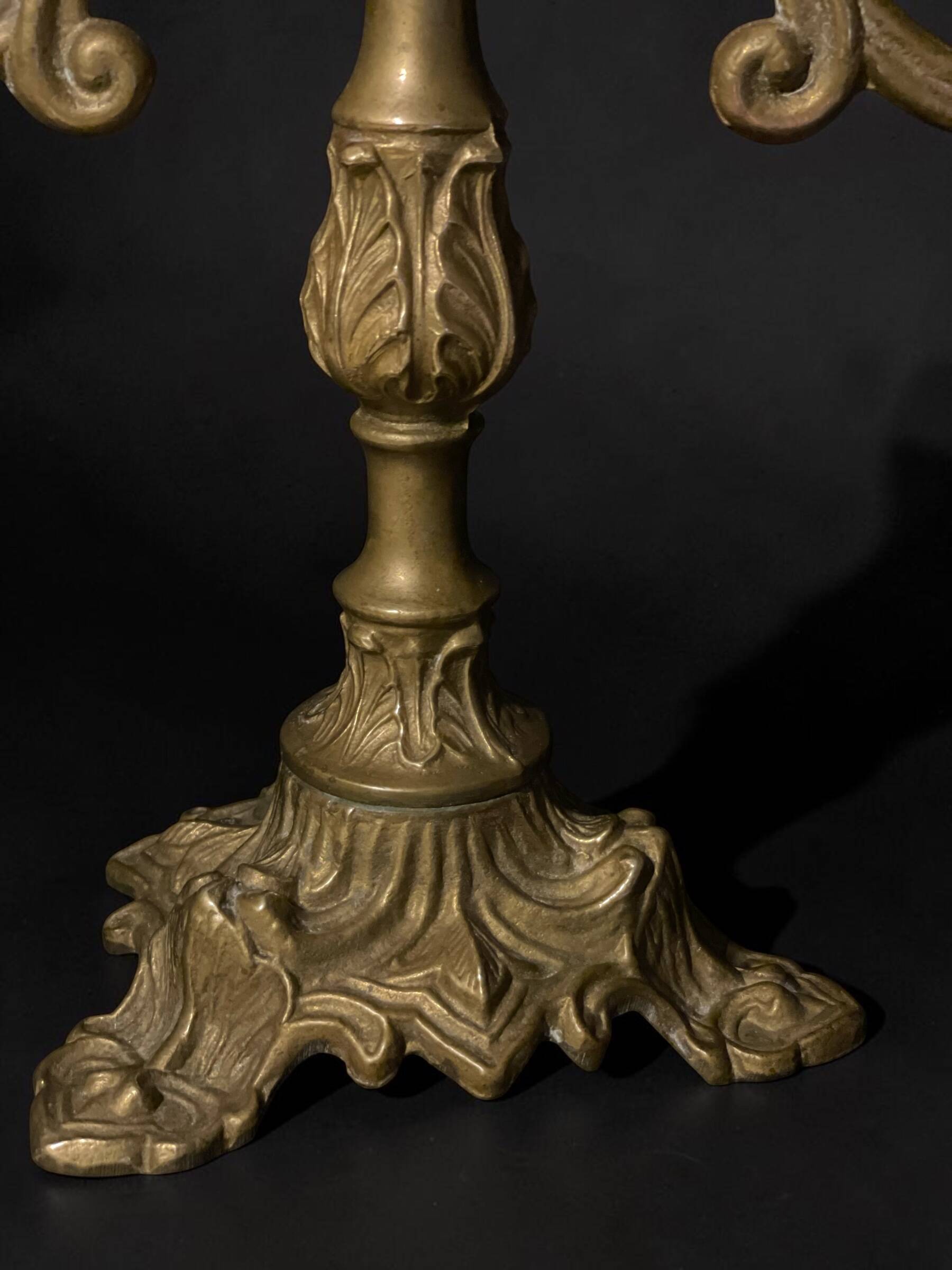 Pair of Napoleon III candelabra in brass, 19th century