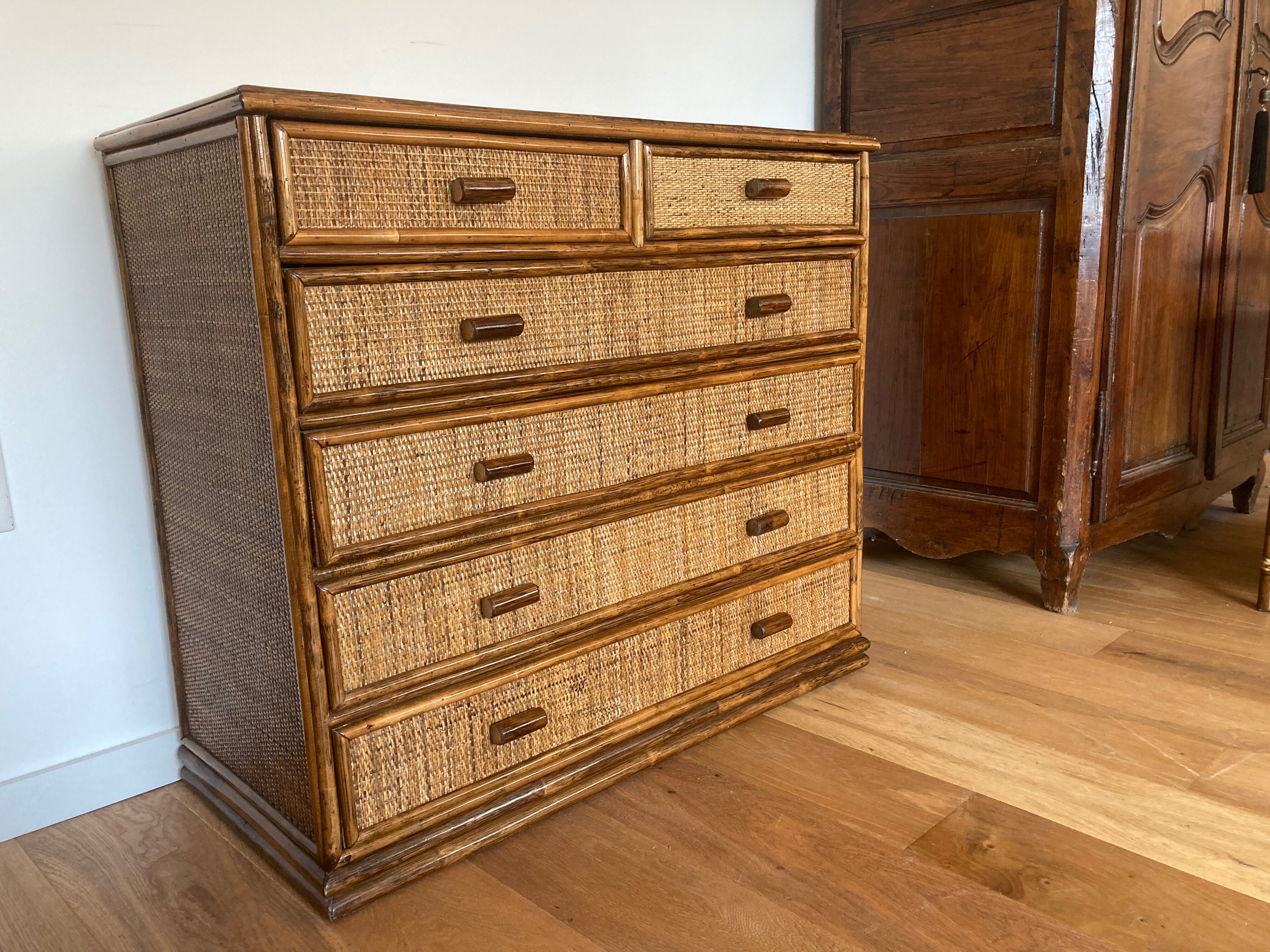 Rattan dresser