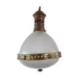 Antique french holophane pendant light