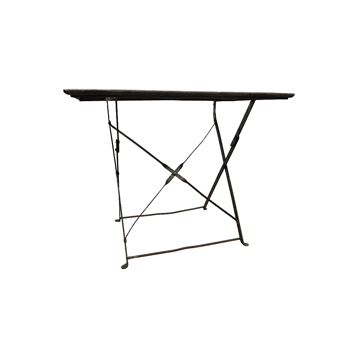 Old French Metal Bistro Folding Table, 1st half 1900s