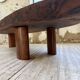 Table basse années 50 plateau bois exotique XXL
