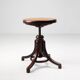 Tabouret de piano Thonet en bois de hêtre courbé avec assise en rotin, Autriche vers 1900