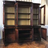 Stamped Victorian bookcase Wylie & Lochhead mahogany end XIX