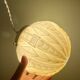 Vintage globe pendant light in pale yellow opaline