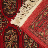 Handwoven bokhara runner rug traditional red motif runner carpet- 77x247cm