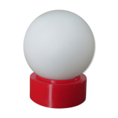 Plastic lamp red opaline ball white 80s 90 era Memphis