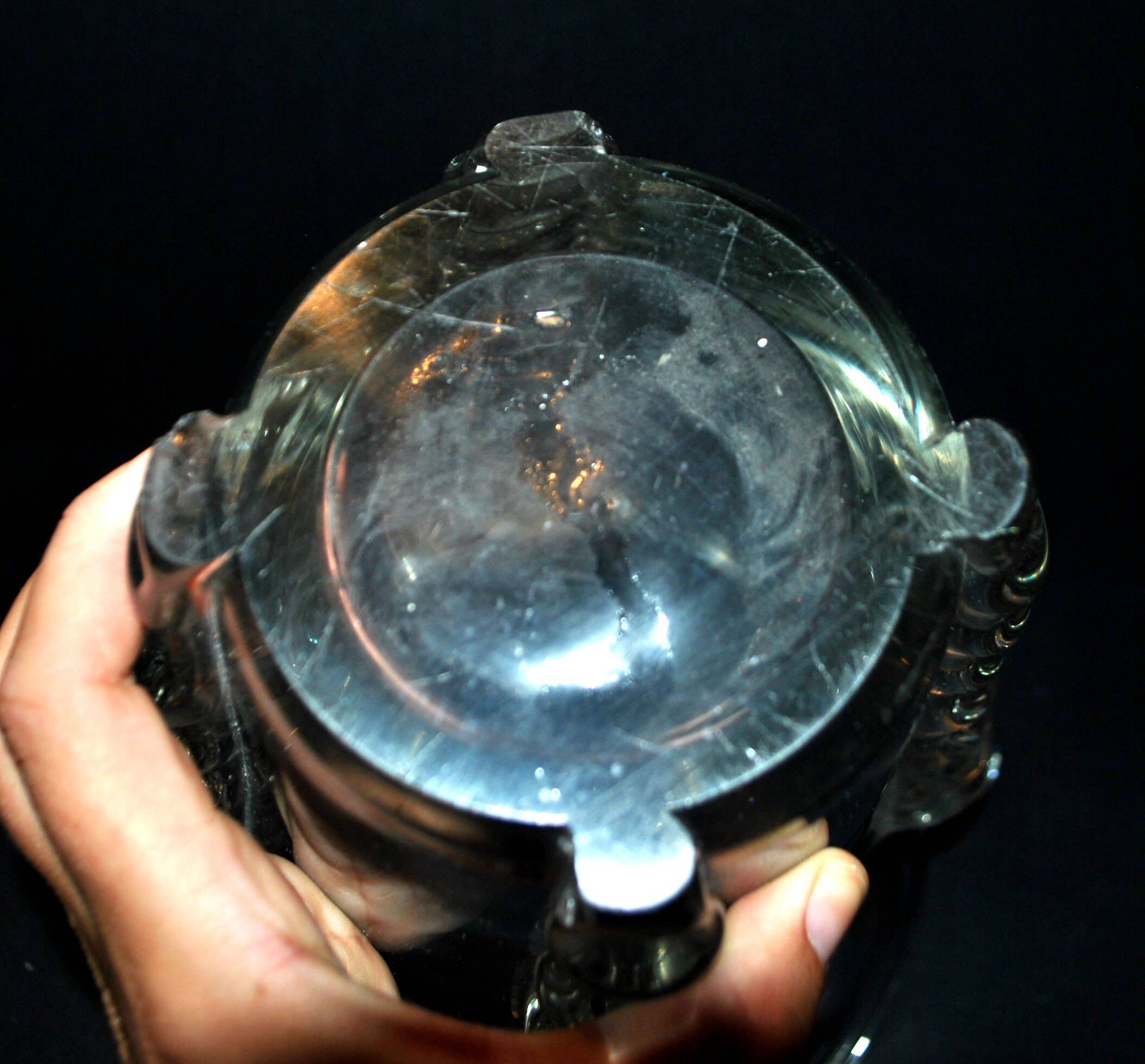 Vintage Vallerysthal blown crystal vase H26.5cm