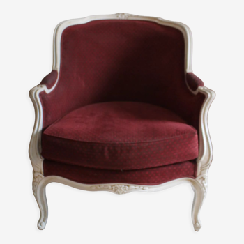 Louis XV style armchair patinated white