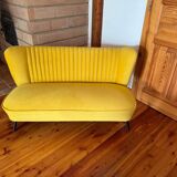 Canapé scandinave moderne en velours du milieu du siècle, années 1950