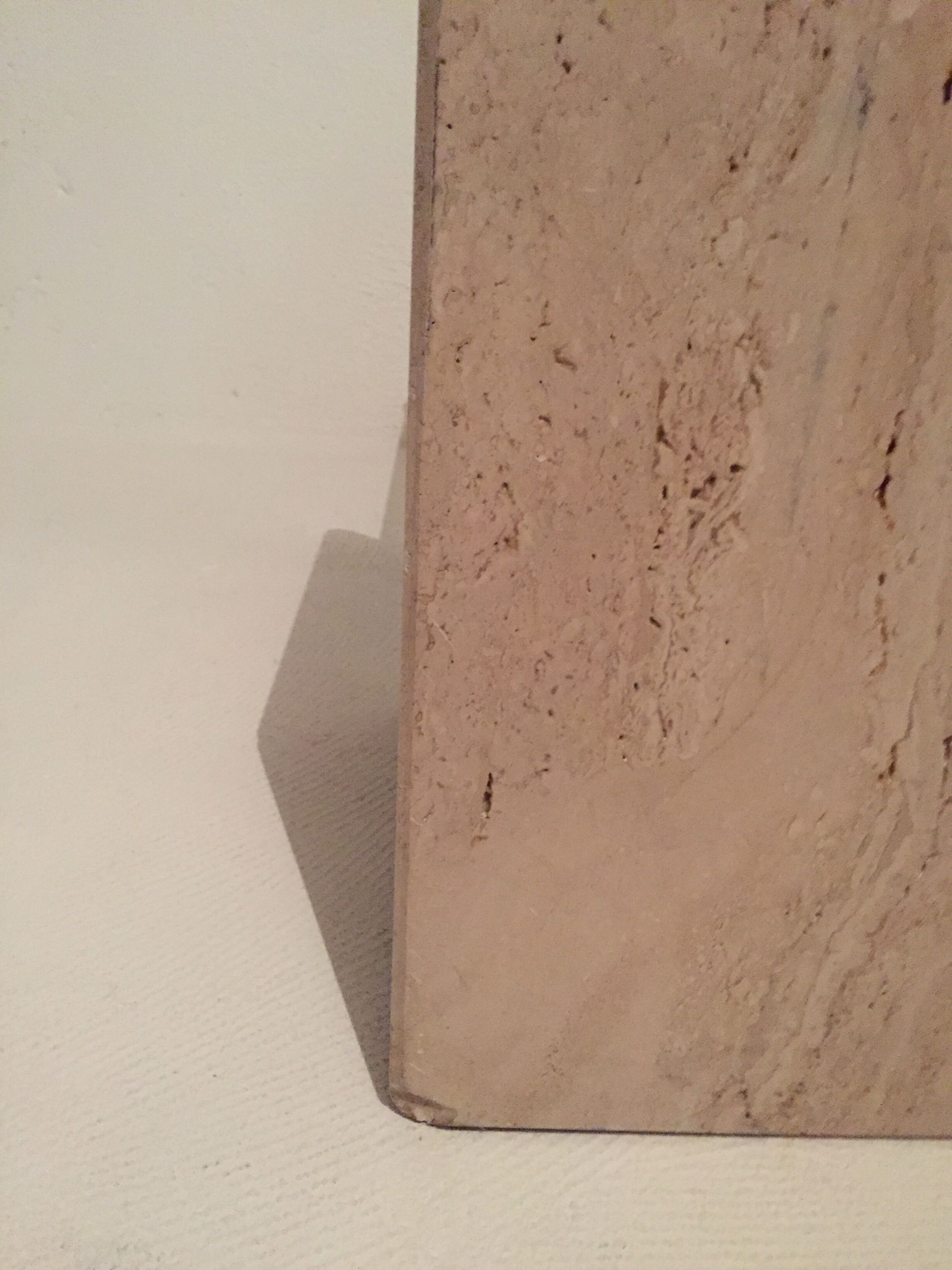 Artedi Italy coffee table in travertine, brass and glass 1970s