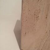 Artedi Italy coffee table in travertine, brass and glass 1970s