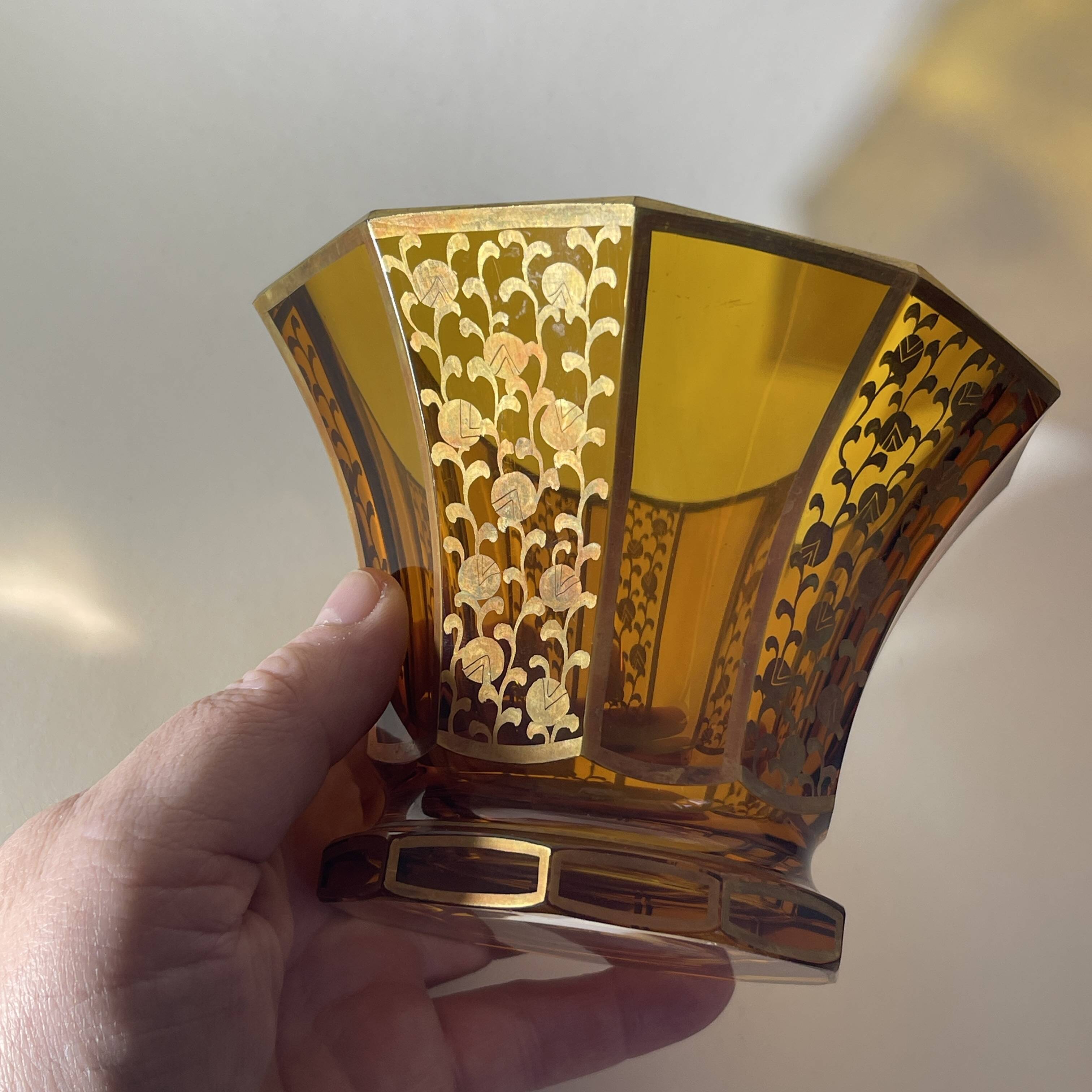 vase Art Déco, cristal taillé moderniste, Moser Karlsbad