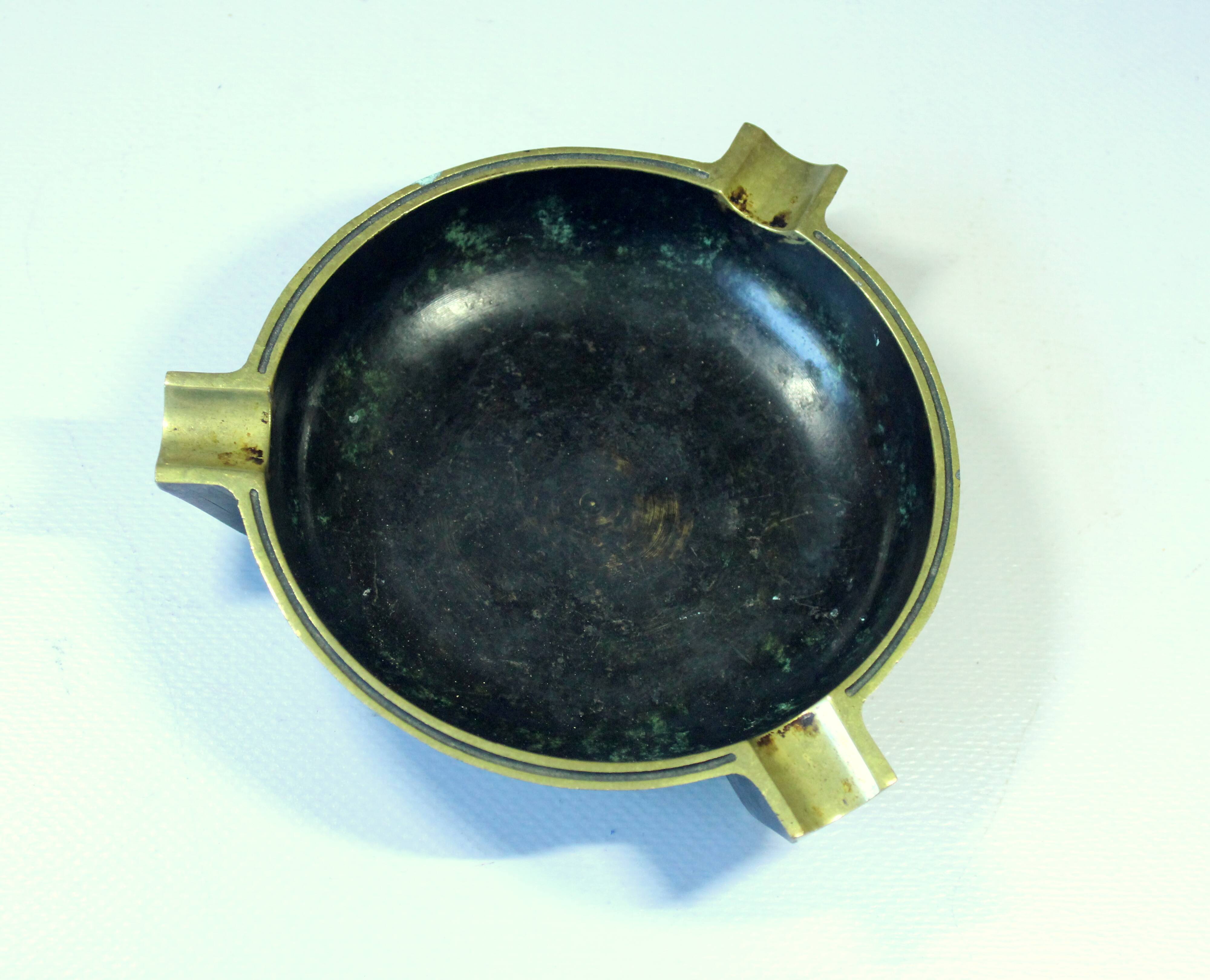 Ashtray from the 1950s - made of bronze and brass - vintage