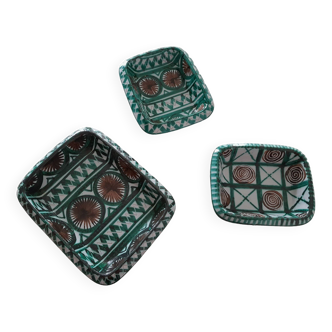 Set of 3 ramekins, Robert Picault Ceramics (1919-2000), Vallauris