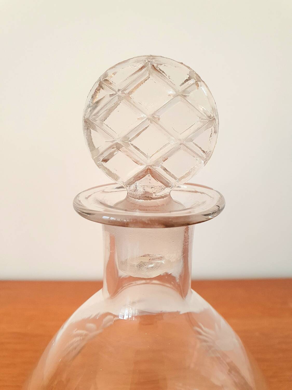 Vintage etched glass carafe
