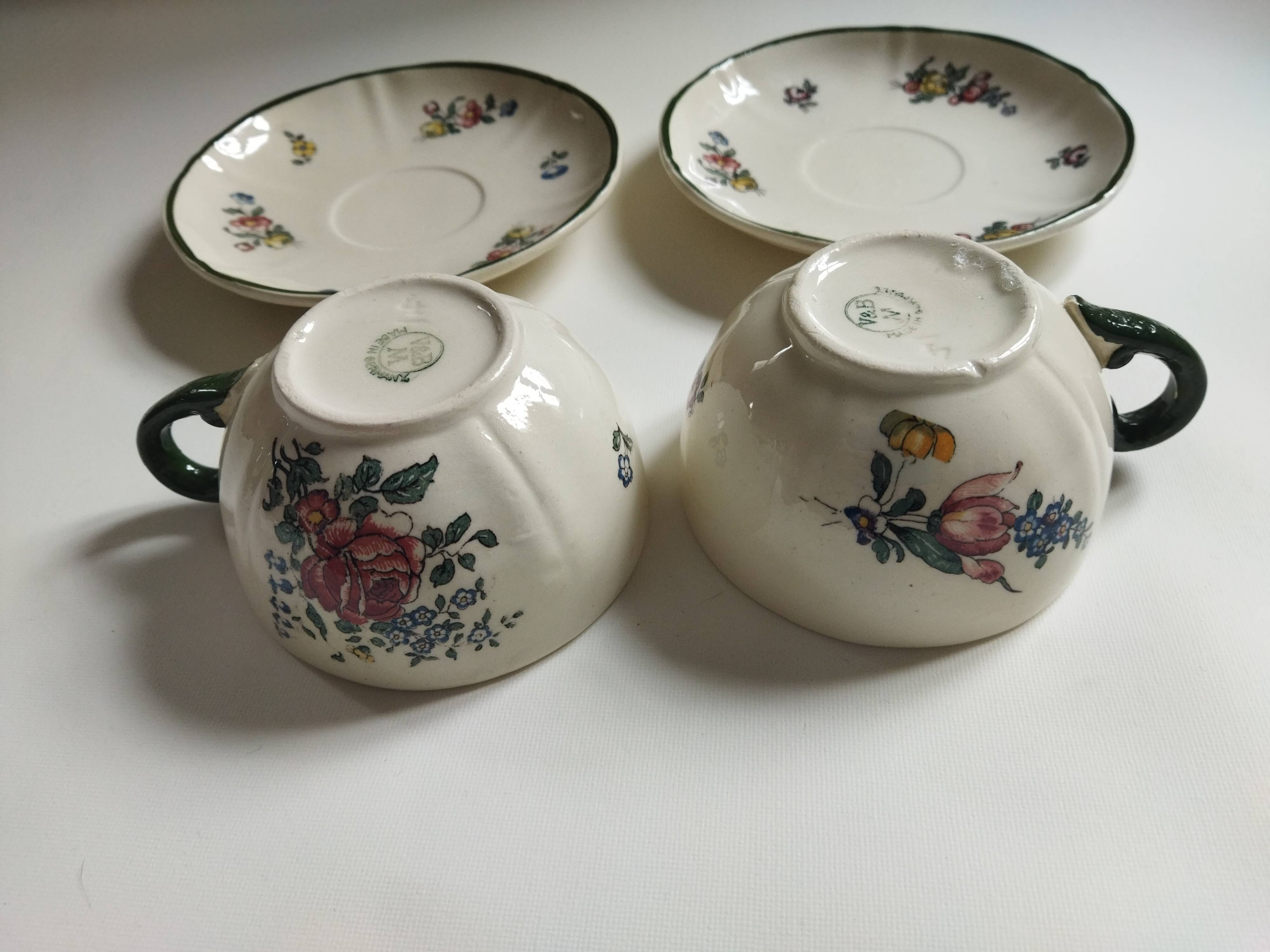 Old earthenware cups Villeroy & Boch 1562 Old Strasbourg