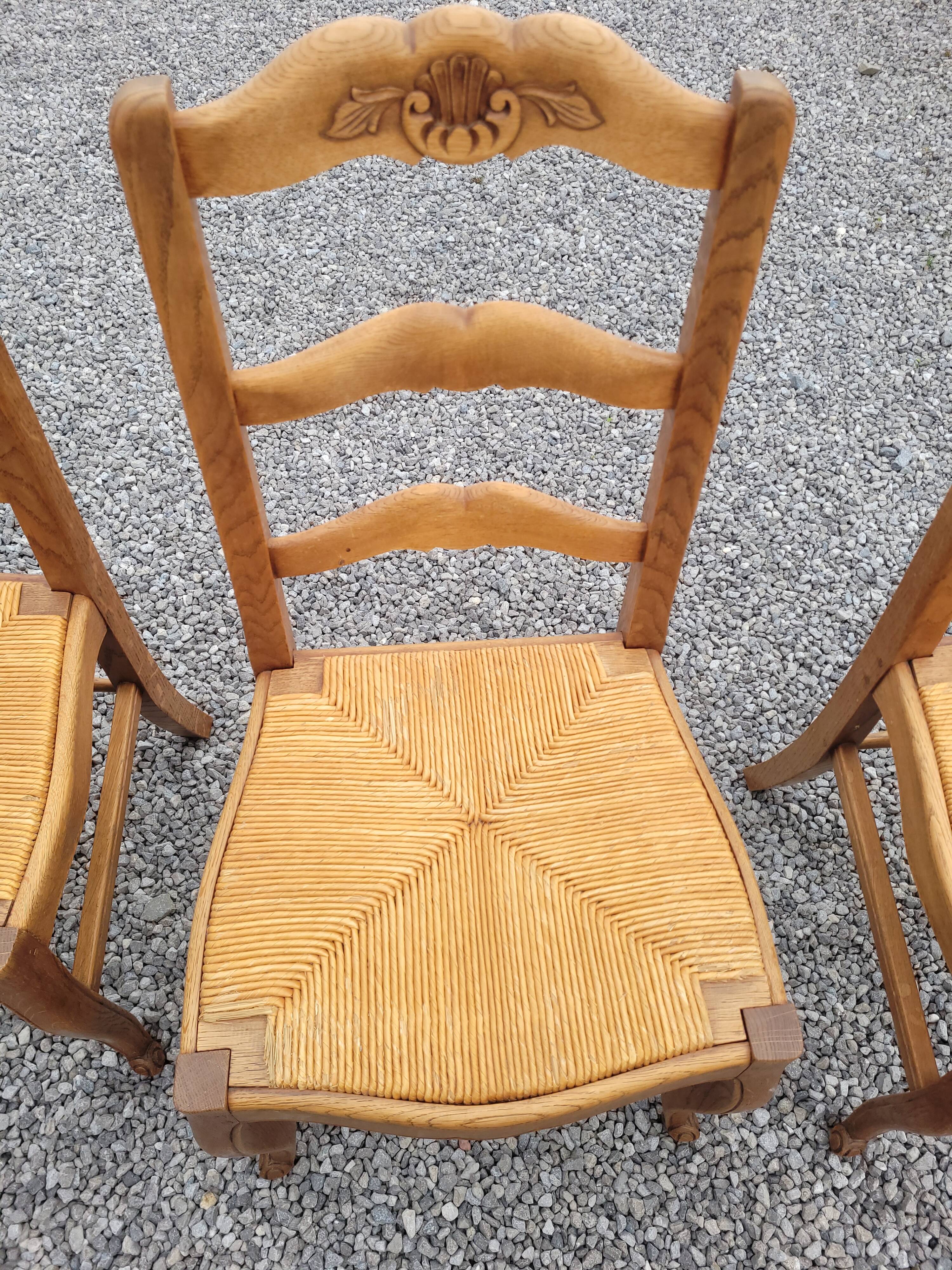 6 Louis XV style oak chairs