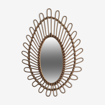 Rattan sun mirror