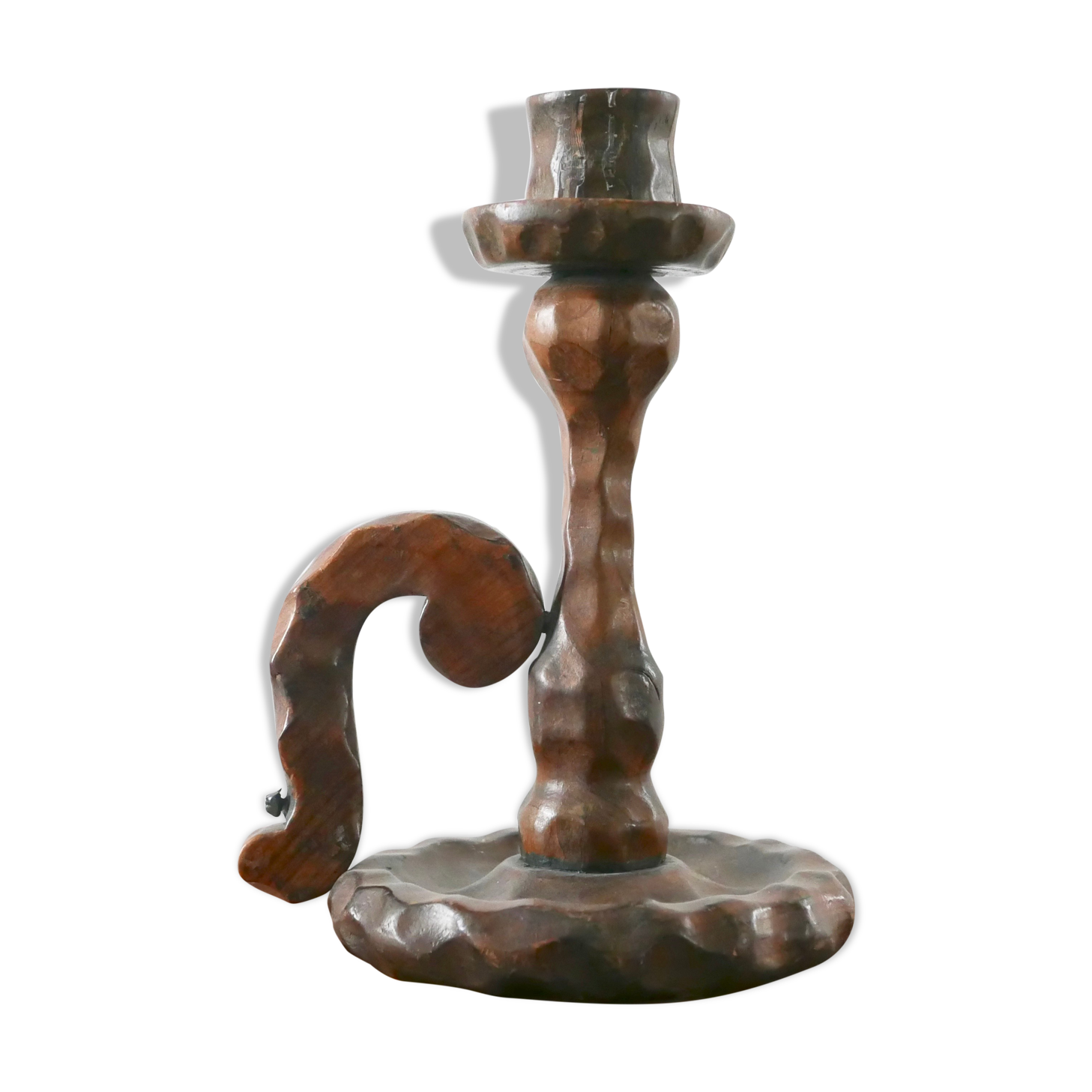 Candlestick in wood, 70s