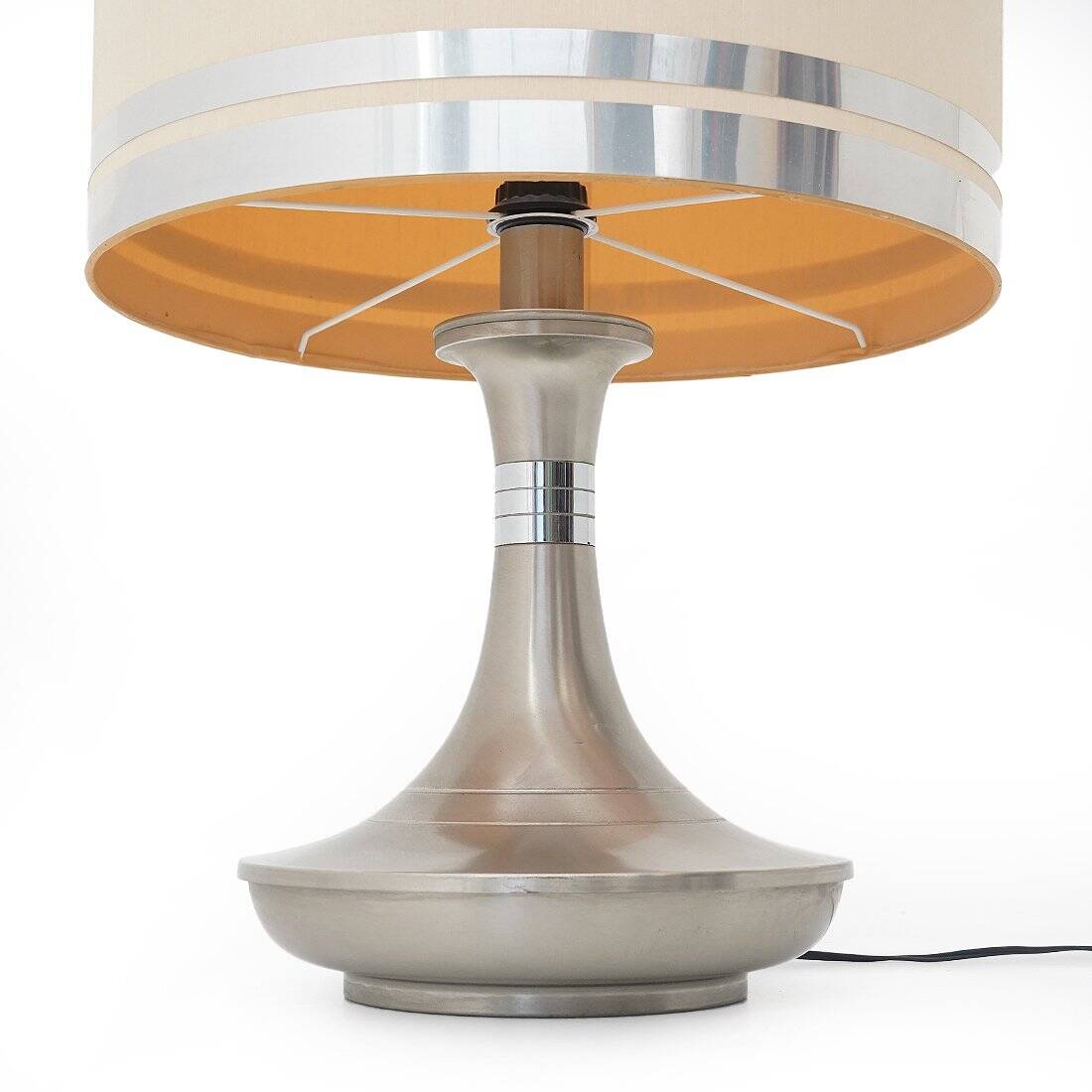 Metal table lamp with fabric shade, 1970s
