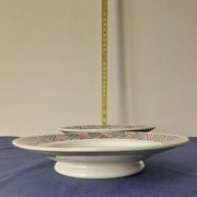 2 plats à gâteaux sur pied. Modèle Adèle de Digoin Sarreguemines.  Ann