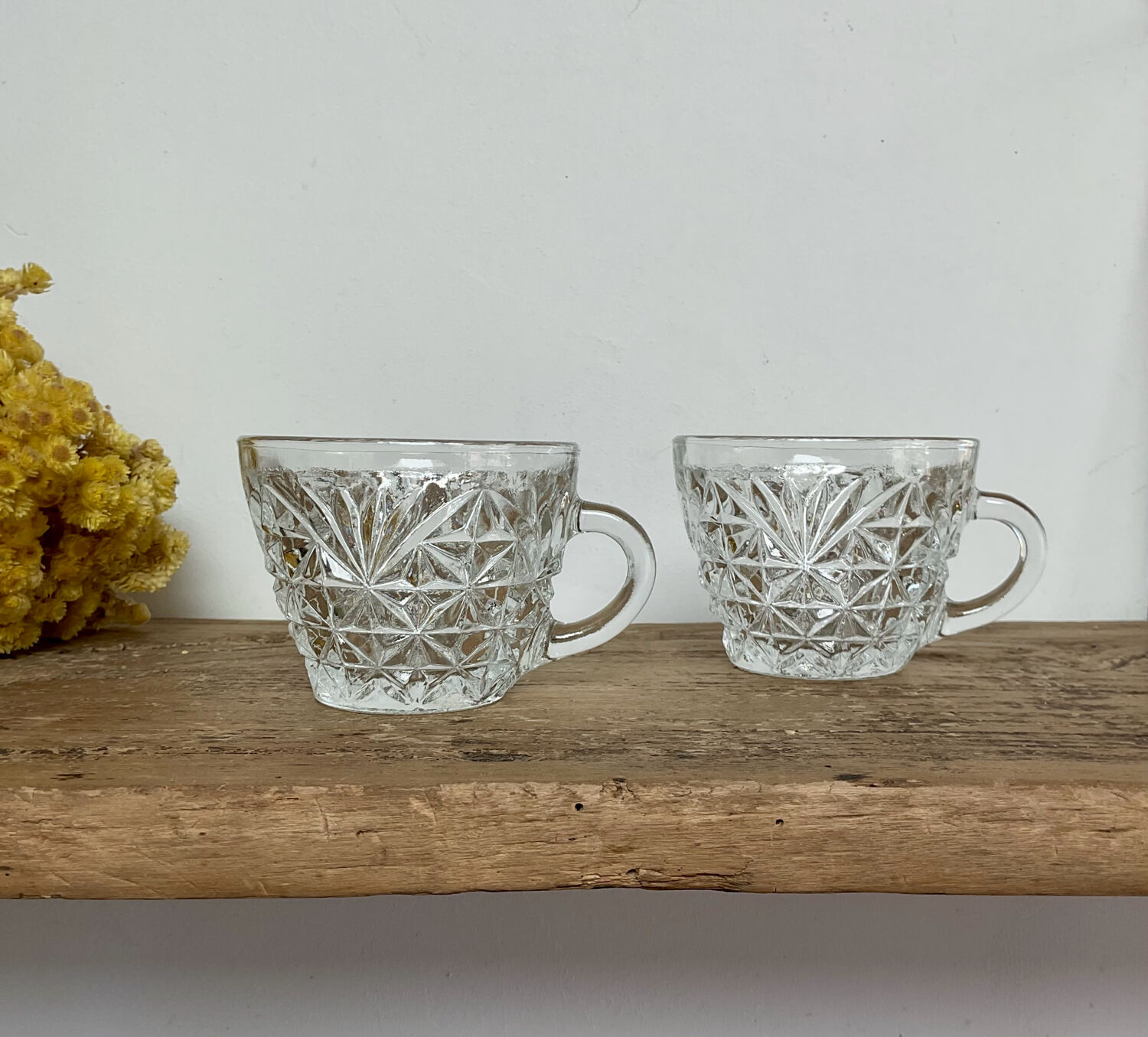 Set of 4 cut glass cups