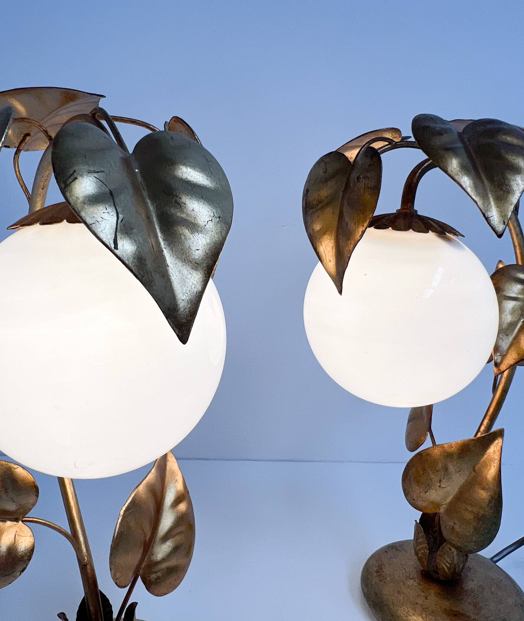 Ensemble de 2 lampes de table florentines d'Italie, années 1960