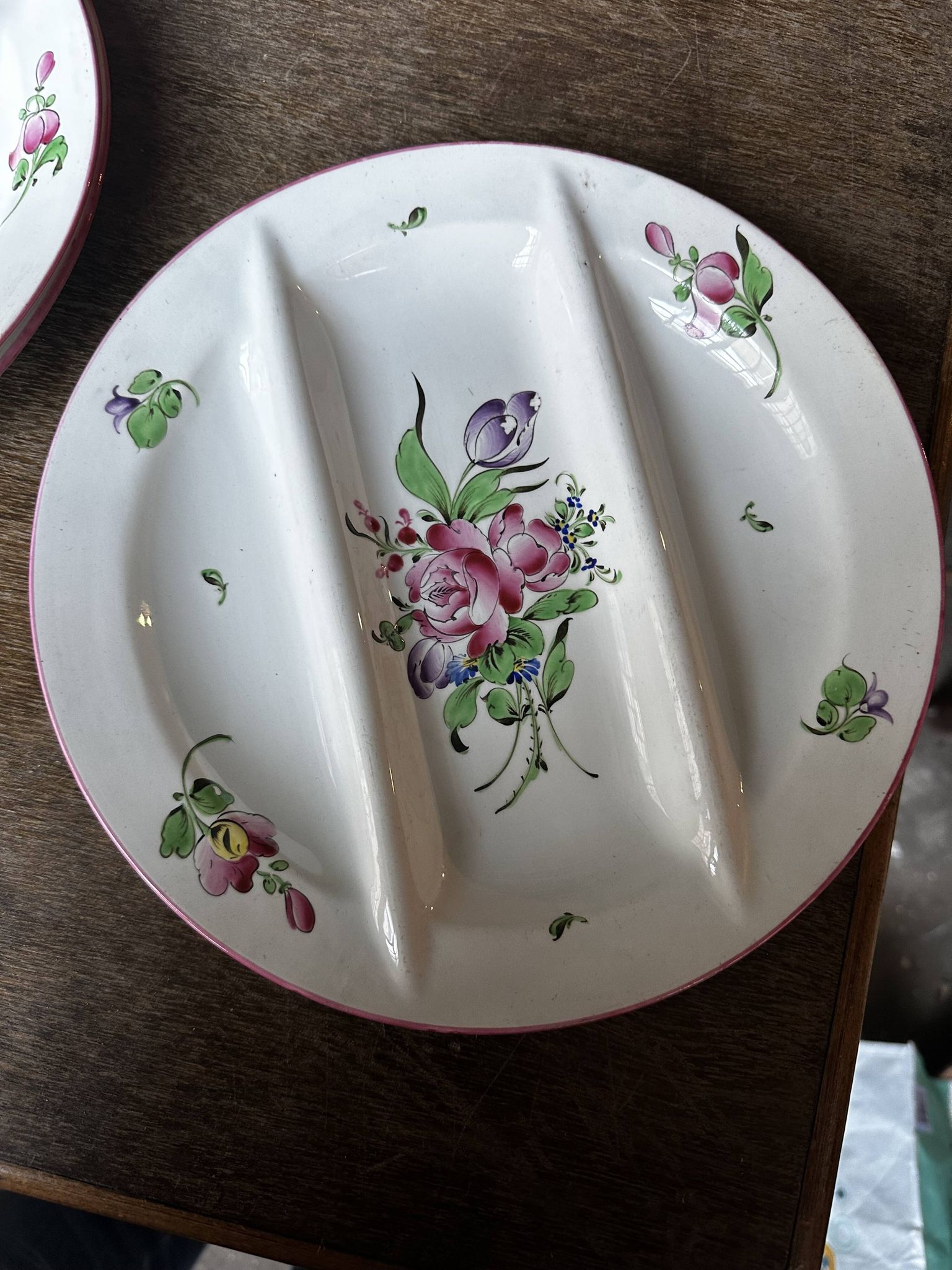 7 Asparagus Plates Late 19th Century Opaque Earthenware Luneville France