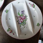 7 Asparagus Plates Late 19th Century Opaque Earthenware Luneville France