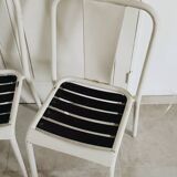 Trio of Tolix style metal chairs