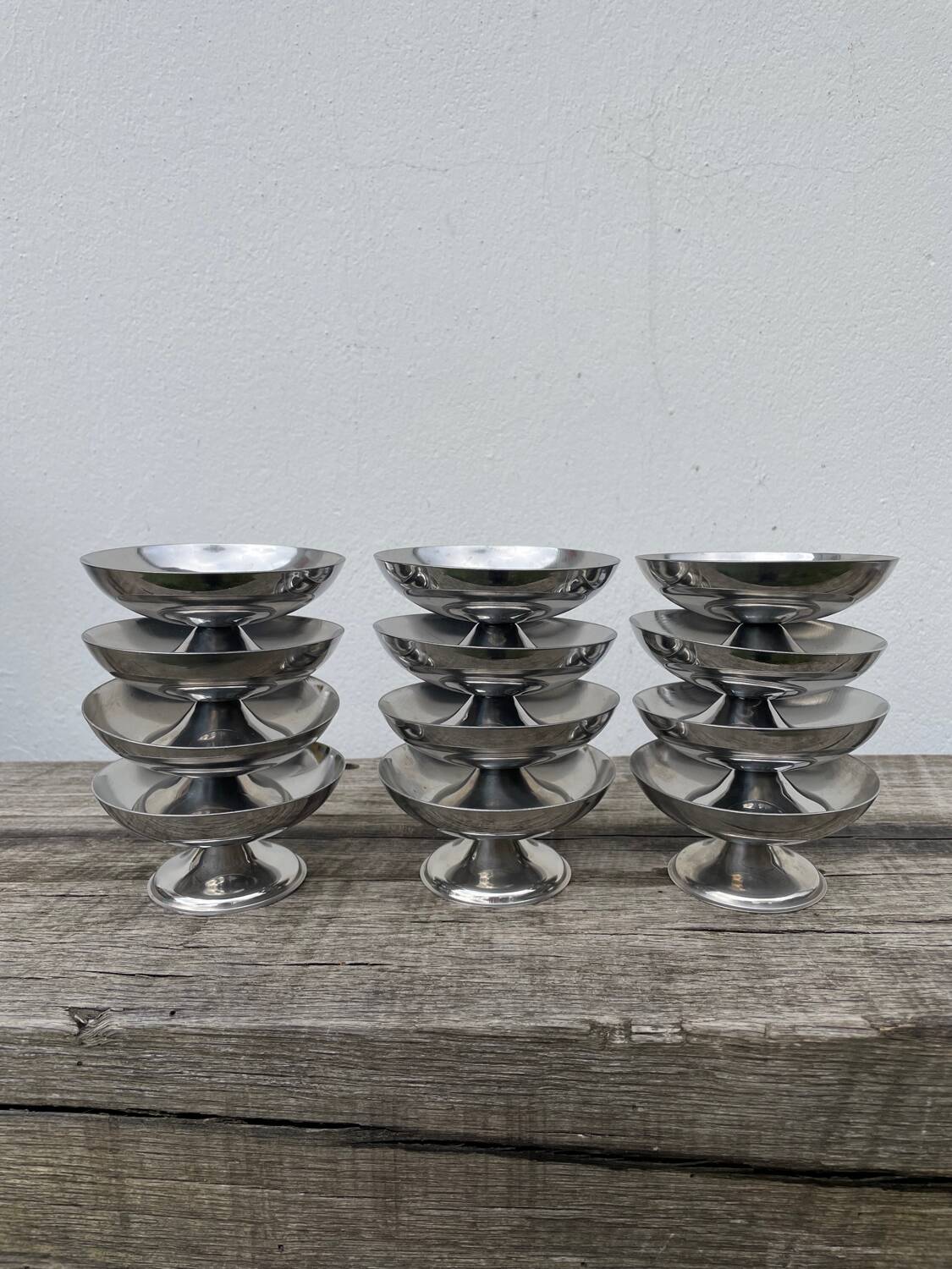 12 coupelles inox / coupes vintage 1970