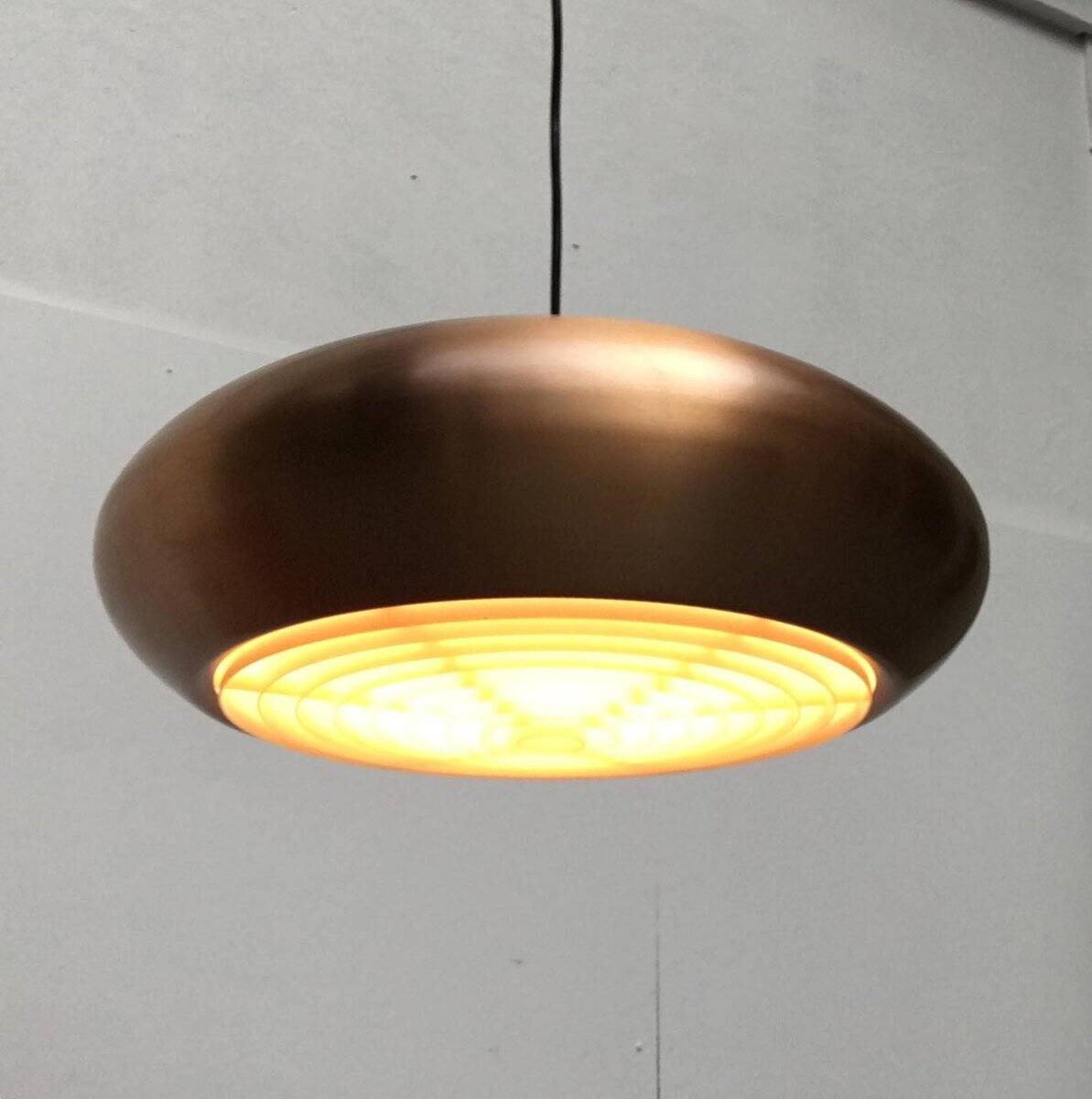 Large suspended copper lamp from mid-century Germany by Goldkant Leuchten.
