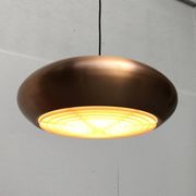 Large suspended copper lamp from mid-century Germany by Goldkant Leuchten.