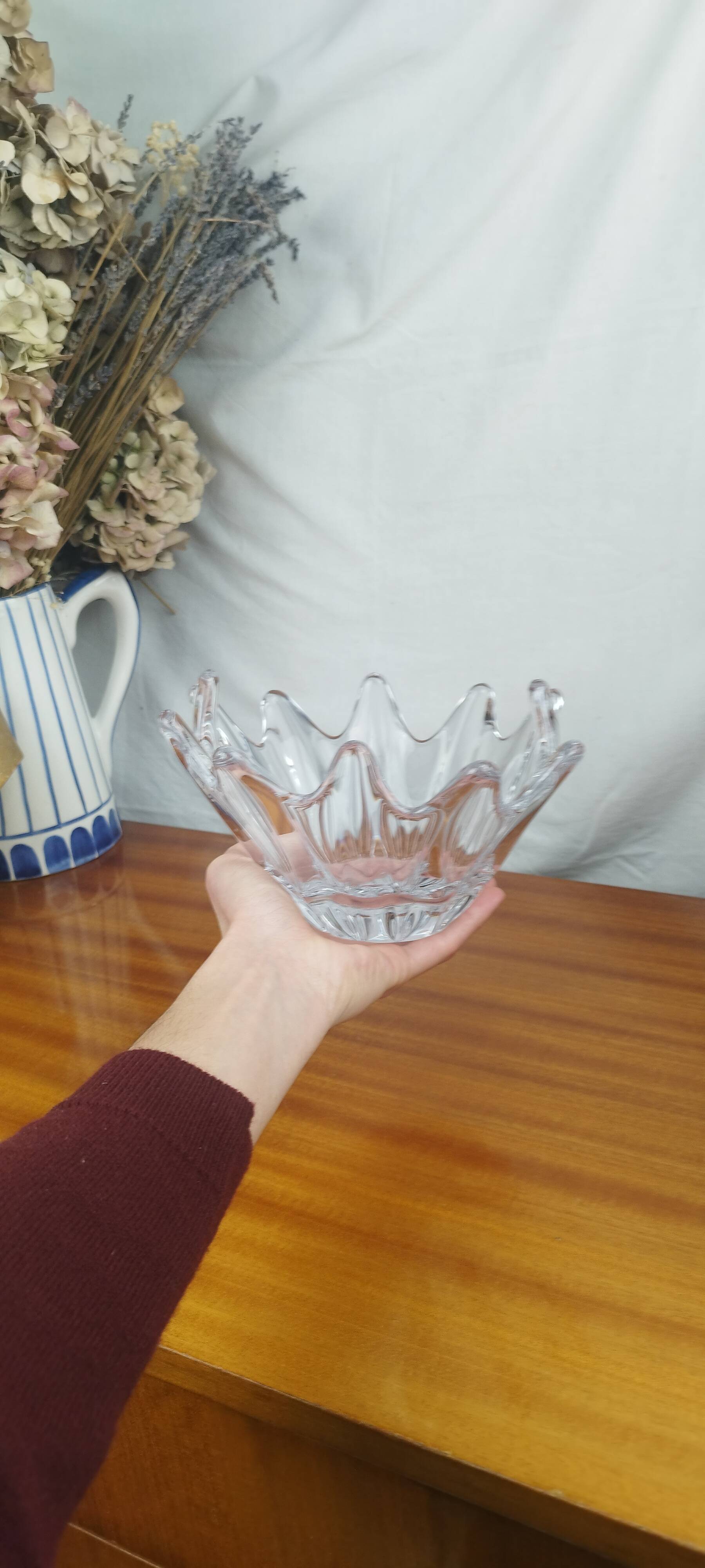 Daum France Crystal Starfish Fruit Bowl, Vintage 70s