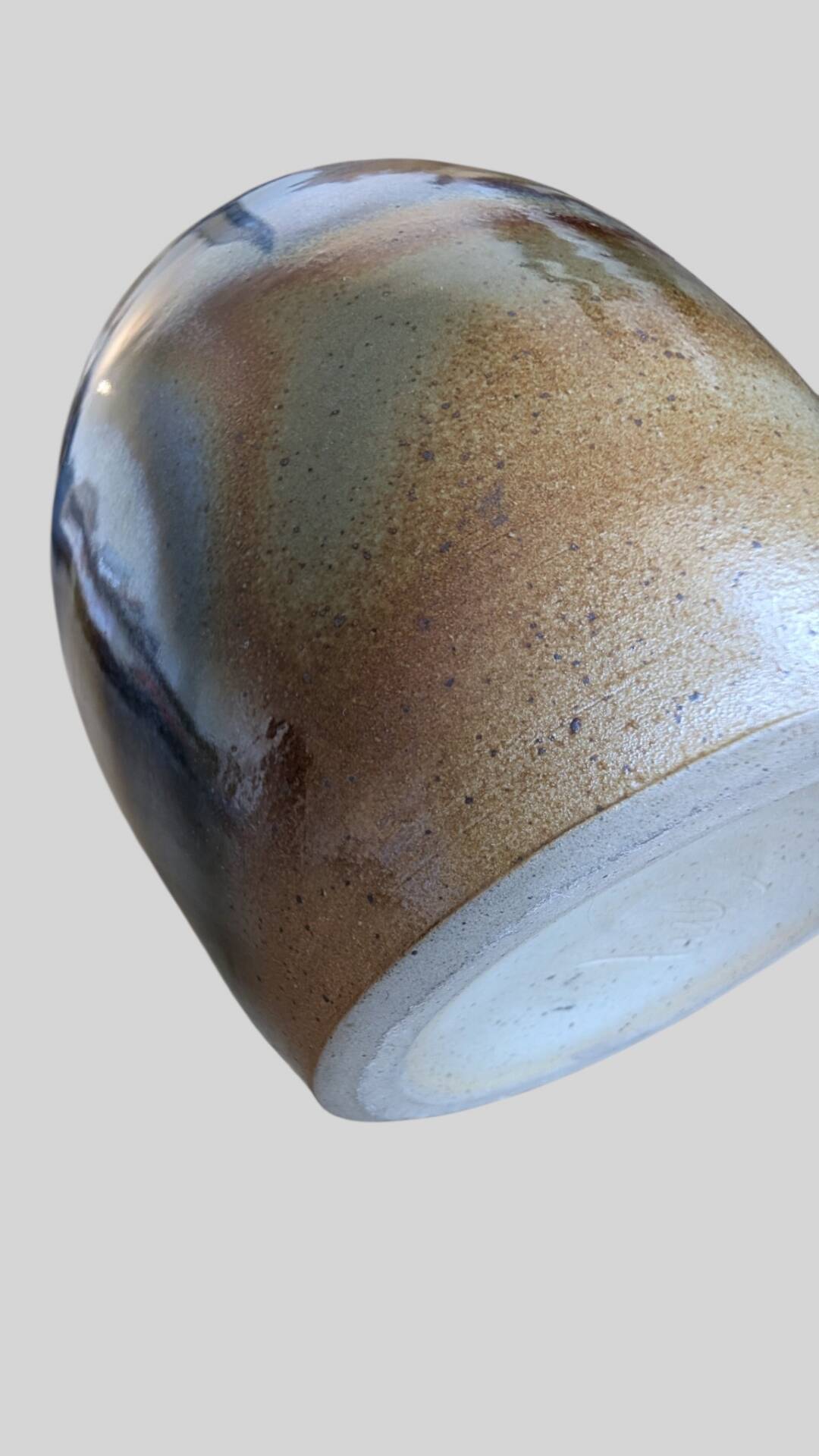 Large glazed stoneware vase signed JM – Jean-Marie Delahaye – 30 cm