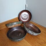 4 assiettes creuses en grès de Bouffioulx signées Maurice Pitot Belgique
