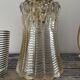Vintage amber glass walking lamp electrified to nine