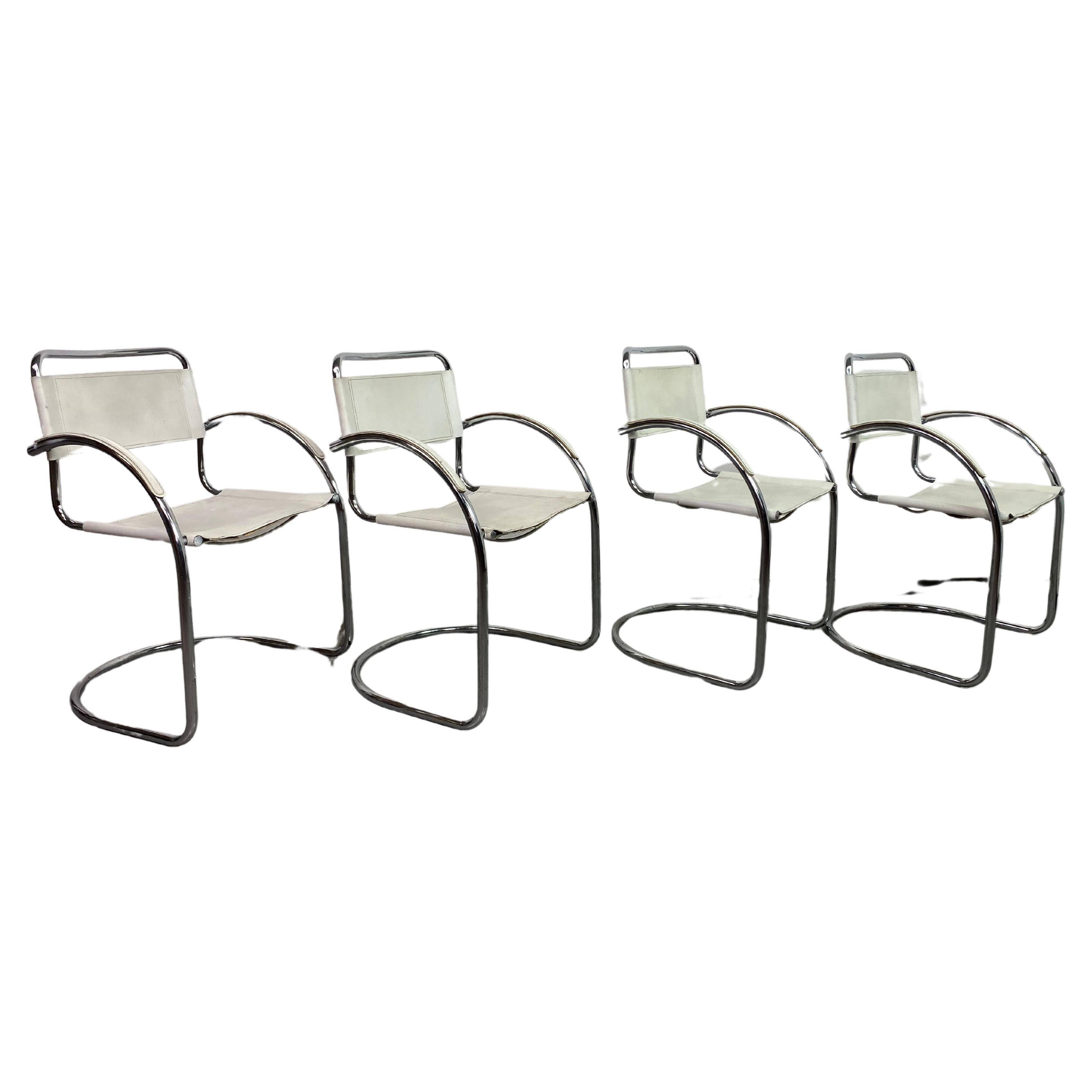 Tubular steel dining chairs