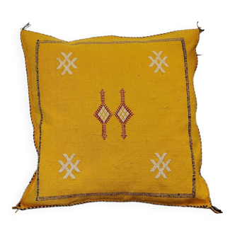 Berber yellow Sabra cushion in cactus silk