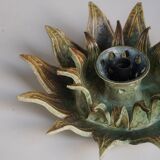 Mid-20th century ceramic sun wall lamp or decorative wall sculpture, 1960s.