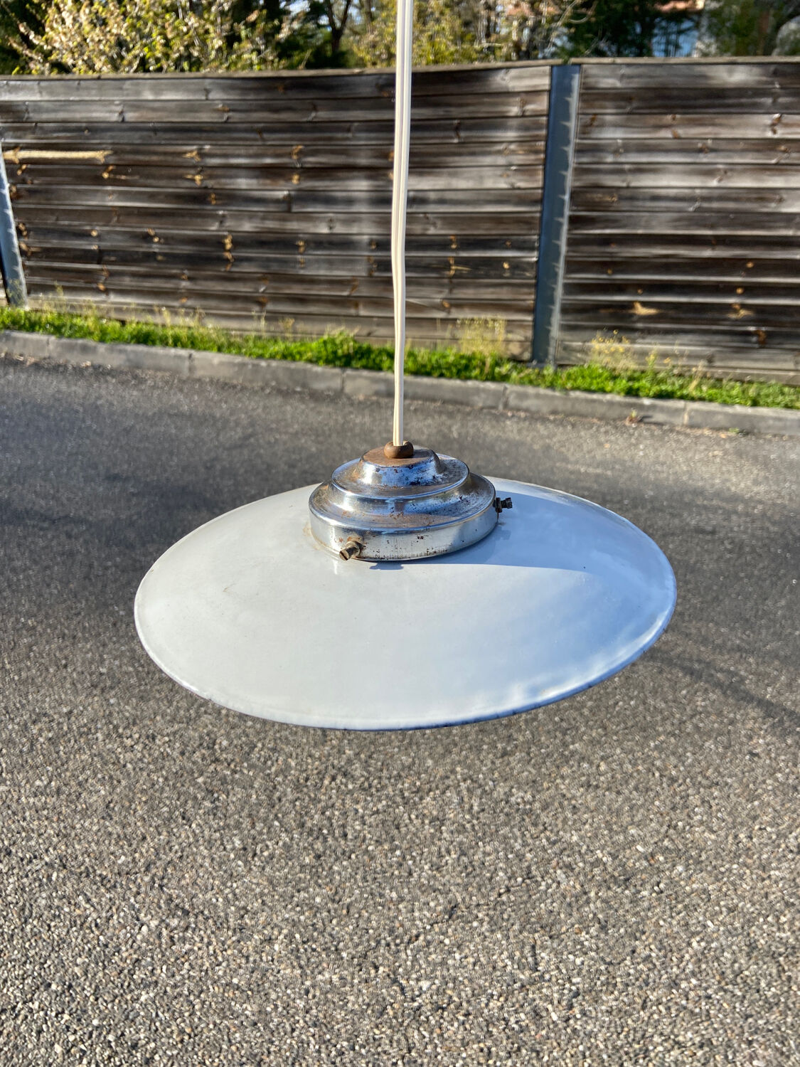 White enamel pendant light