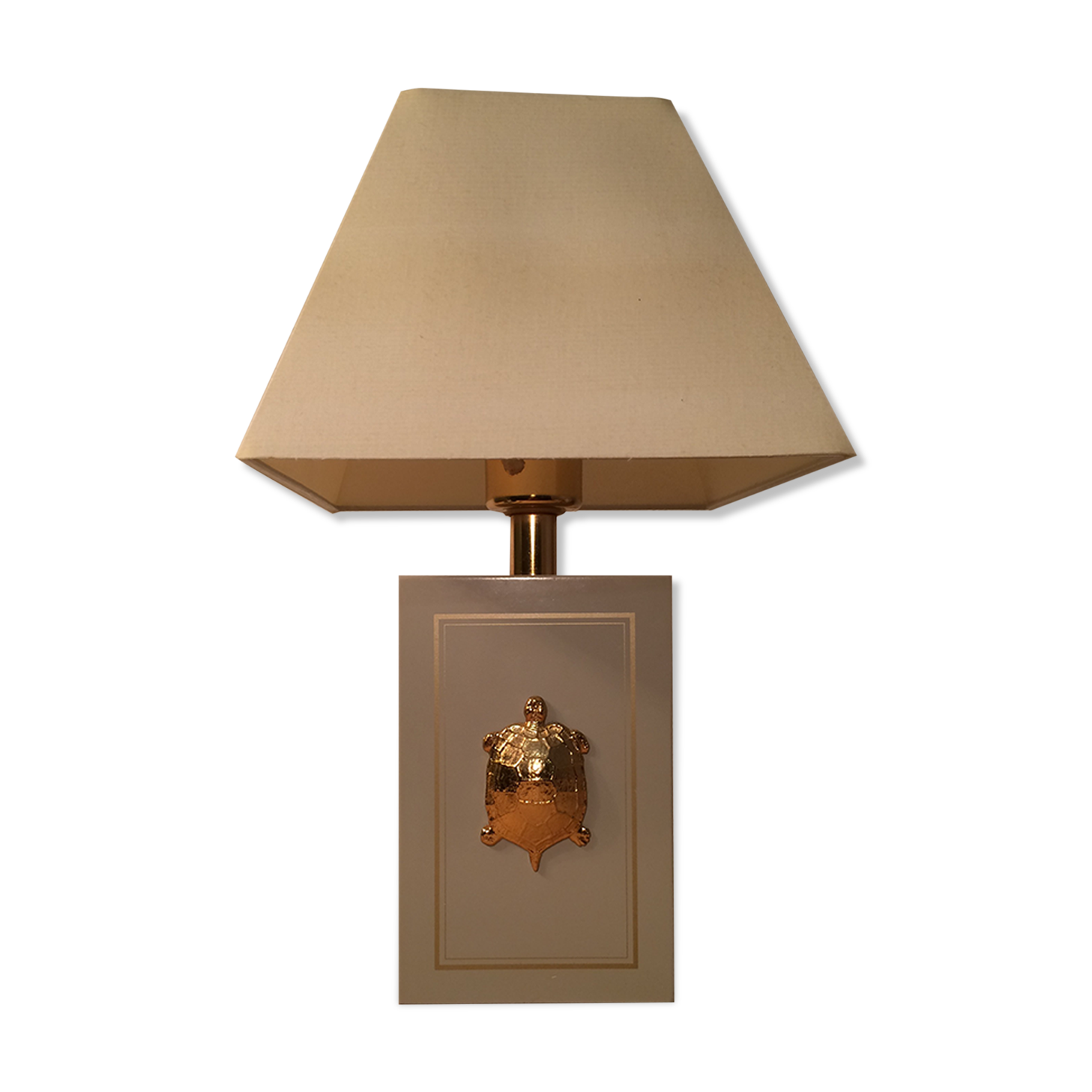 Lamp Turtle golden brass lacquered 70s