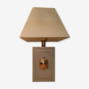 Lamp Turtle golden brass lacquered 70s