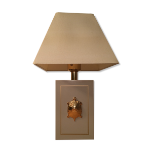 Lampe tortue laiton doré laquée