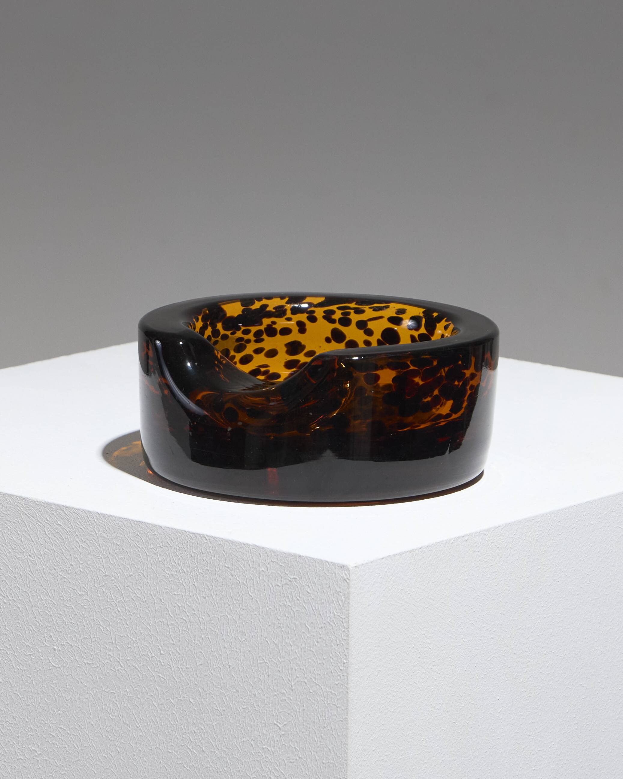 Amber Murano glass ashtray, 1960